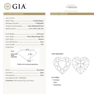 0.23ct 4.15x3.96x2.04mm GIA VS1 Fancy Deep Orangy Pink Heart Brilliant 🇦🇺 24121-01