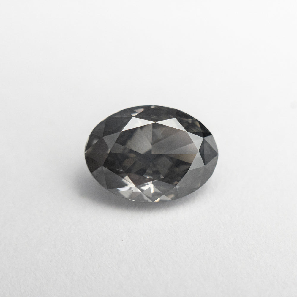 
            
                Load image into Gallery viewer, 1.55ct 8.56x6.22x3.78mm GIA I1 Fancy Grey Oval Brilliant 19266-01
            
        