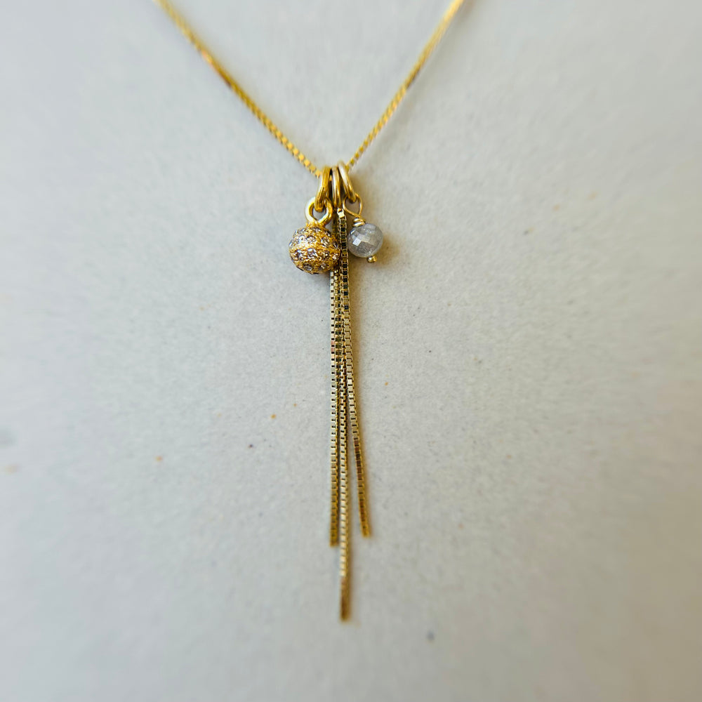 
            
                Load image into Gallery viewer, 14K Icy Celestial Tassel Necklace
            
        
