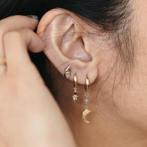 14K Sapphire Geometric Stud Earrings