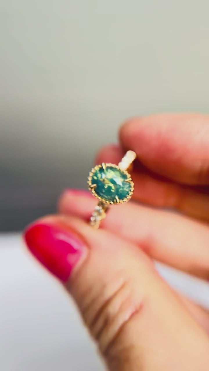 Teal Sapphire Joliette Ring