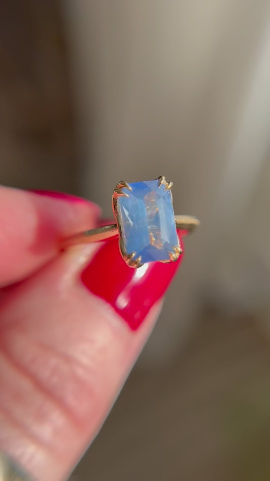 Blue Sapphire Bishop Ring