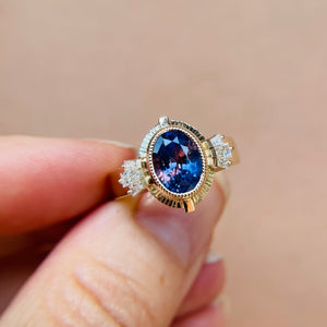 Lilac Keystone Halo Ring